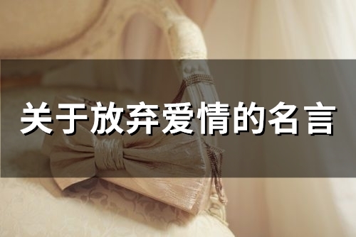 关于放弃爱情的名言(精选55个)