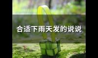 关于合适下雨天发的说说(58句)大全