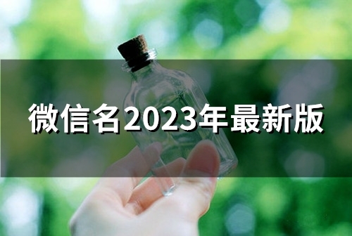 微信名2023年最新版(129个)