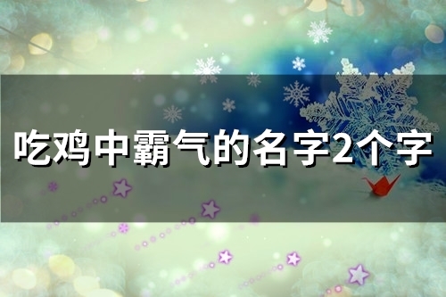 吃鸡中霸气的名字2个字(144个)