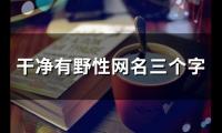 关于干净有野性网名三个字(精选110个)大全