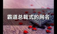 关于霸道总裁式的网名(共91个)大全