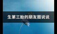 生第三胎的朋友圈说说(热门65句)【图】