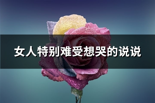 女人特别难受想哭的说说(精选84句)