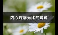 内心疼痛无比的说说(汇总85句)【图】