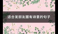 适合发朋友圈有诗意的句子(精选75句)【图】