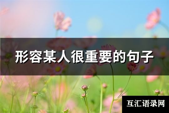 形容某人很重要的句子(精选91句)