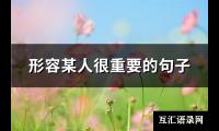 形容某人很重要的句子(精选91句)【图】