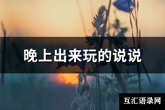 晚上出来玩的说说(优选98句)