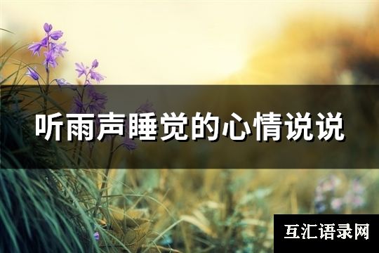 听雨声睡觉的心情说说(共76句)