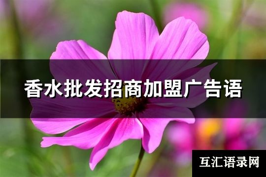 香水批发招商加盟广告语(精选81句)