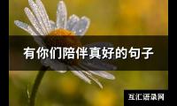 有你们陪伴真好的句子(优选89句)【图】