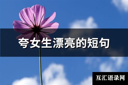 夸女生漂亮的短句(共124句)