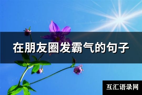 在朋友圈发霸气的句子(推荐96句)