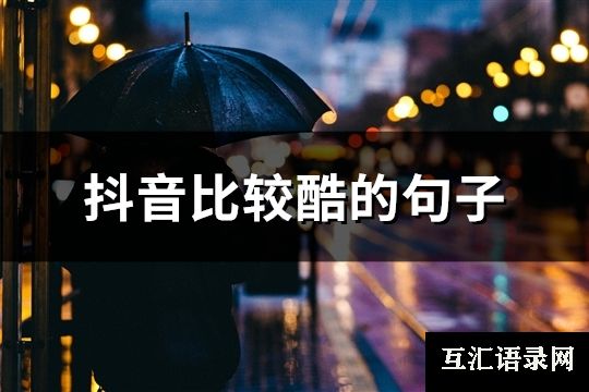 抖音比较酷的句子(共114句)