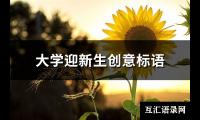 大学迎新生创意标语