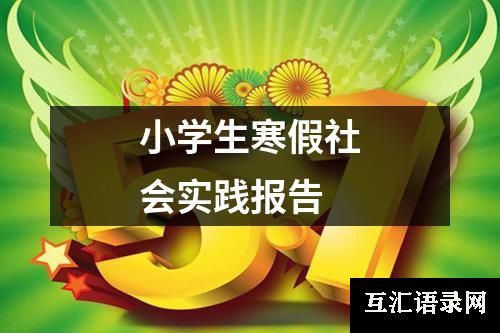 小学生寒假社会实践报告