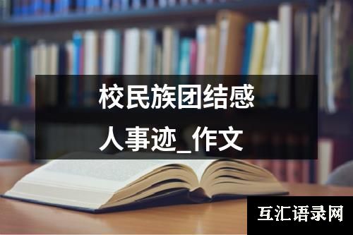 校民族团结感人事迹_作文