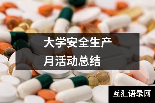 大学安全生产月活动总结