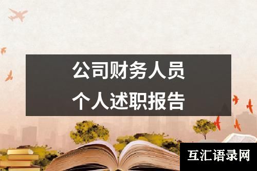 公司财务人员个人述职报告