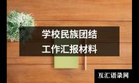 学校民族团结工作汇报材料