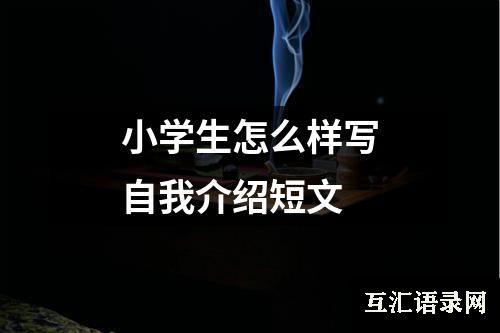 小学生怎么样写自我介绍短文