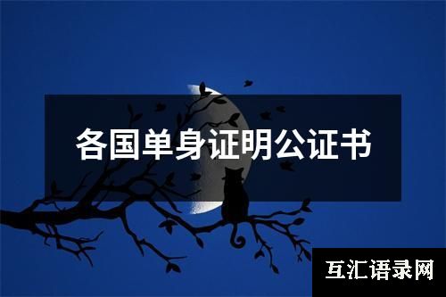 各国单身证明公证书