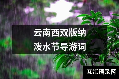 云南西双版纳泼水节导游词