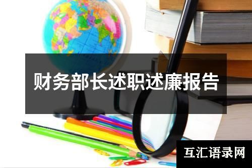 财务部长述职述廉报告