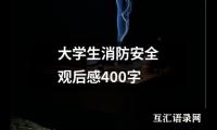 大学生消防安全观后感400字