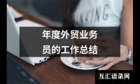 年度外贸业务员的工作总结