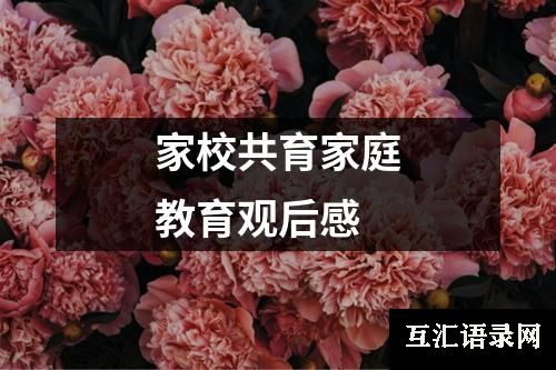 家校共育家庭教育观后感