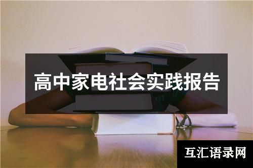 高中家电社会实践报告