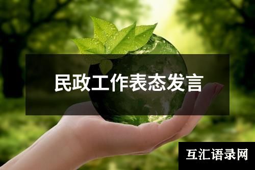 民政工作表态发言