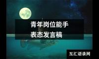 青年岗位能手表态发言稿