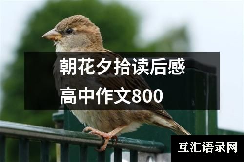 朝花夕拾读后感高中作文800