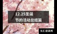 关于12.25圣诞节的活动总结篇（通用12篇）