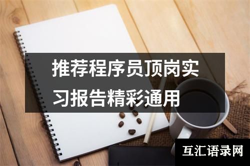 推荐程序员顶岗实习报告精彩通用