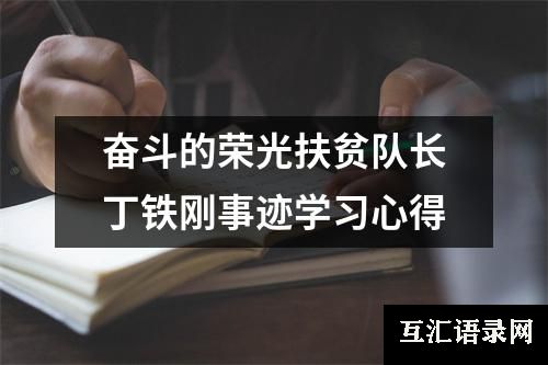 奋斗的荣光扶贫队长丁铁刚事迹学习心得