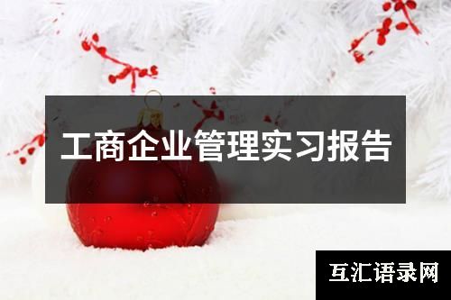 工商企业管理实习报告