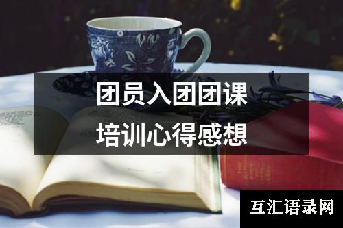 团员入团团课培训心得感想