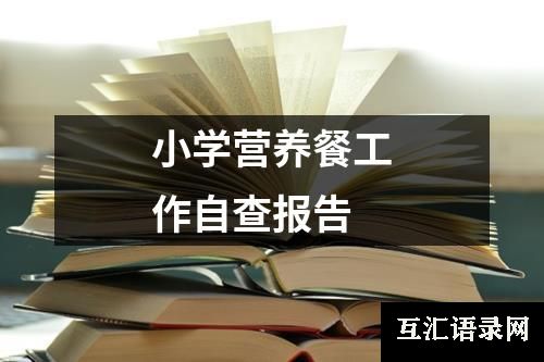 小学营养餐工作自查报告