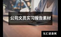 公司文员实习报告素材