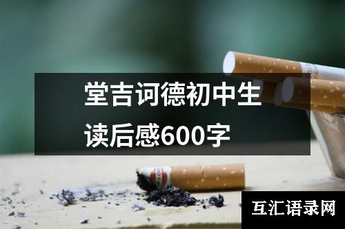 堂吉诃德初中生读后感600字