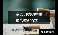 堂吉诃德初中生读后感600字