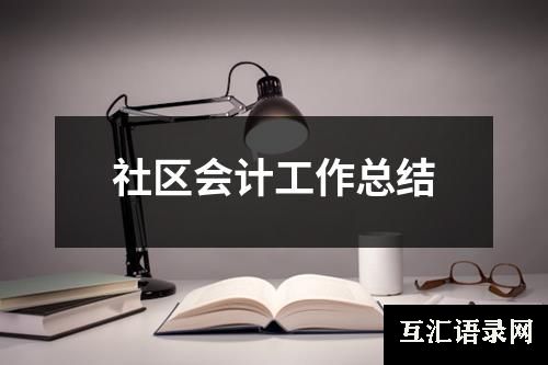 社区会计工作总结