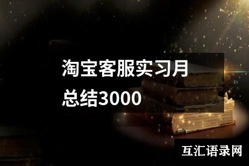 淘宝客服实习月总结3000