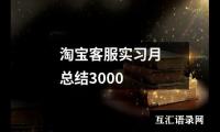 淘宝客服实习月总结3000