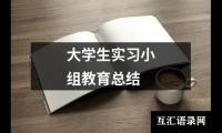 大学生实习小组教育总结