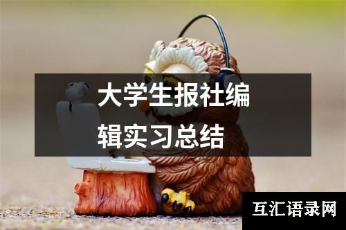 大学生报社编辑实习总结